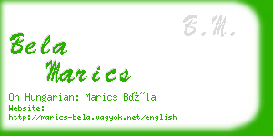 bela marics business card